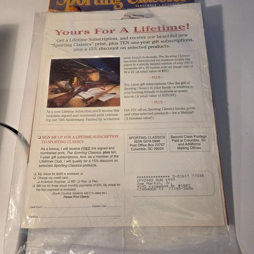 Sporting Classics Magazine 1997 Lot Of 4 Hunting & Fishing‎ Collectible